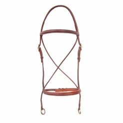 Karlslund Gebissloser Zaum, Braun/Messing